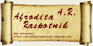 Afrodita Raspotnik vizit kartica